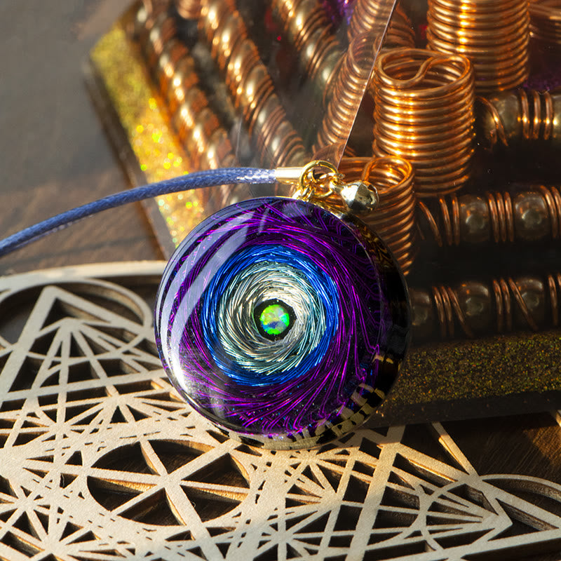 Olivenorma Rainbow Swirl Purple Pendant Orgone Necklace - image 1