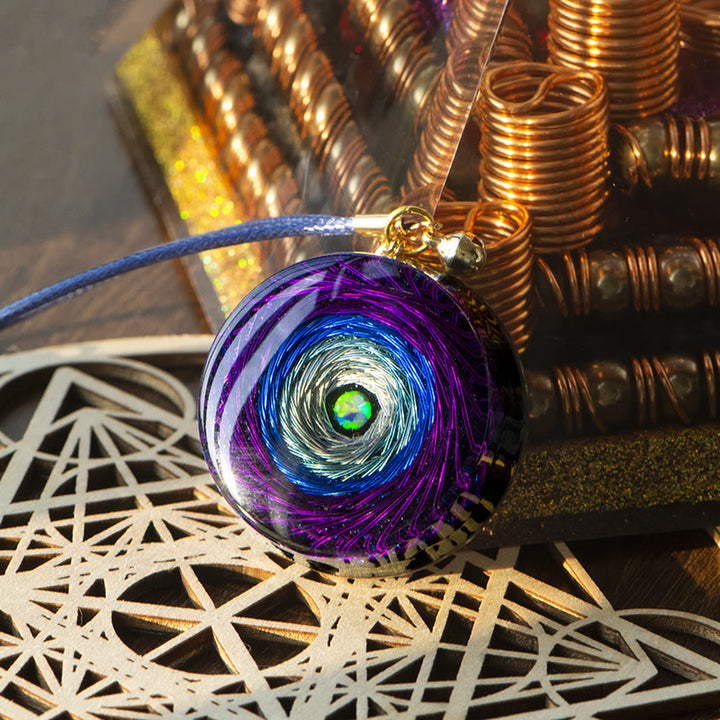 Olivenorma Rainbow Swirl Purple Pendant Orgone Necklace - image 1