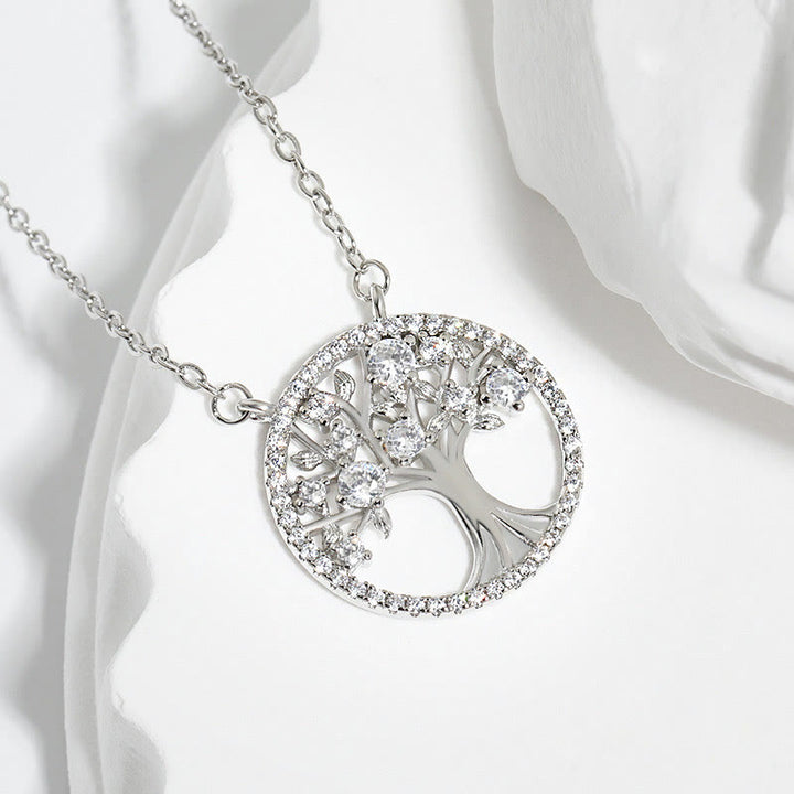 Olivenorma "Endless Growth" - Tree of Life Zircon Necklace - White - image 5