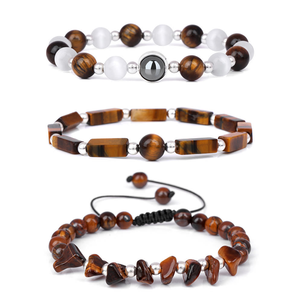 Olivenorma "Healing Wishes" Natural Crystal 3 Pieces Set Bracelet - Tiger Eye - image 5