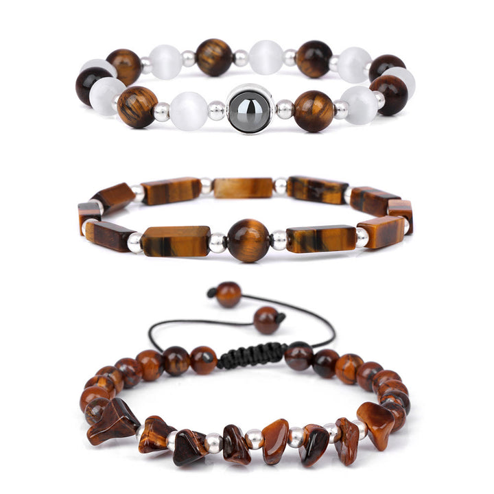Olivenorma "Healing Wishes" Natural Crystal 3 Pieces Set Bracelet - Tiger Eye - image 5