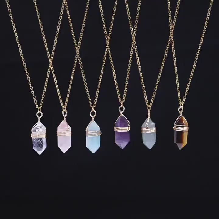 FREE Today: Wire Wrapped Crystal Pendant Necklace: Healing Gemstone Jewelry